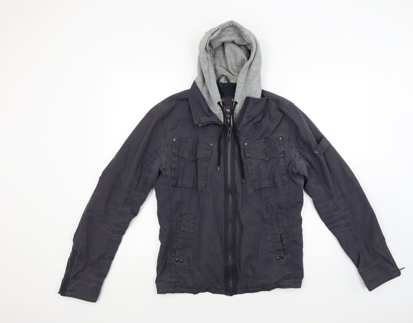 NEXT Mens Grey  Denim Overcoat Coat Size S