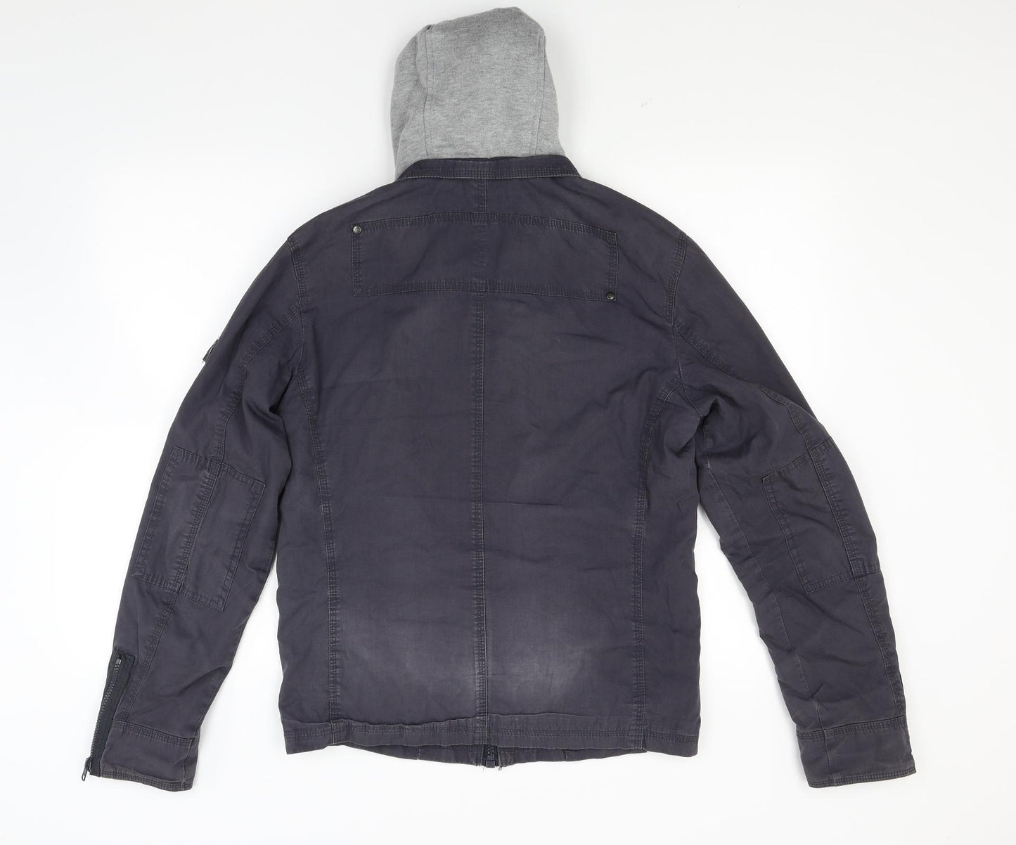NEXT Mens Grey  Denim Overcoat Coat Size S