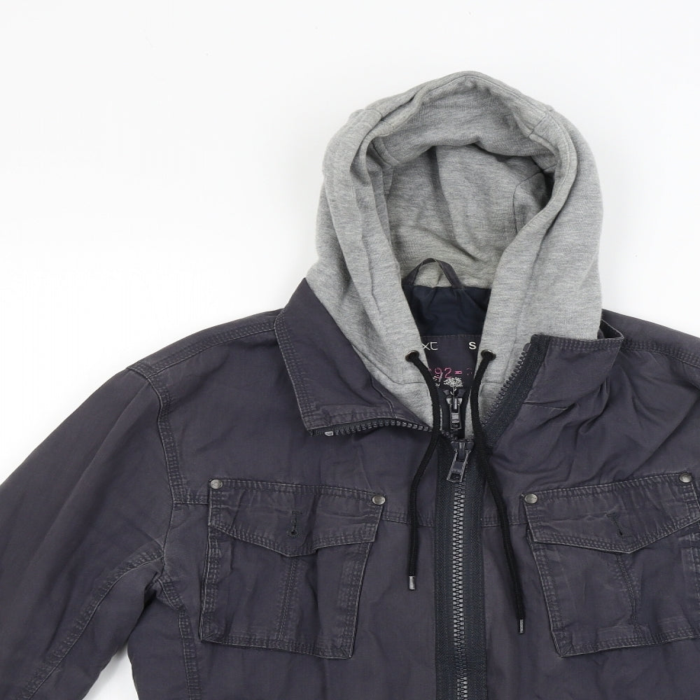 NEXT Mens Grey  Denim Overcoat Coat Size S