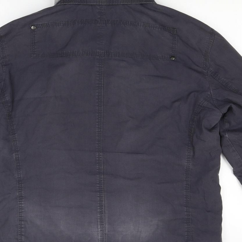 NEXT Mens Grey  Denim Overcoat Coat Size S
