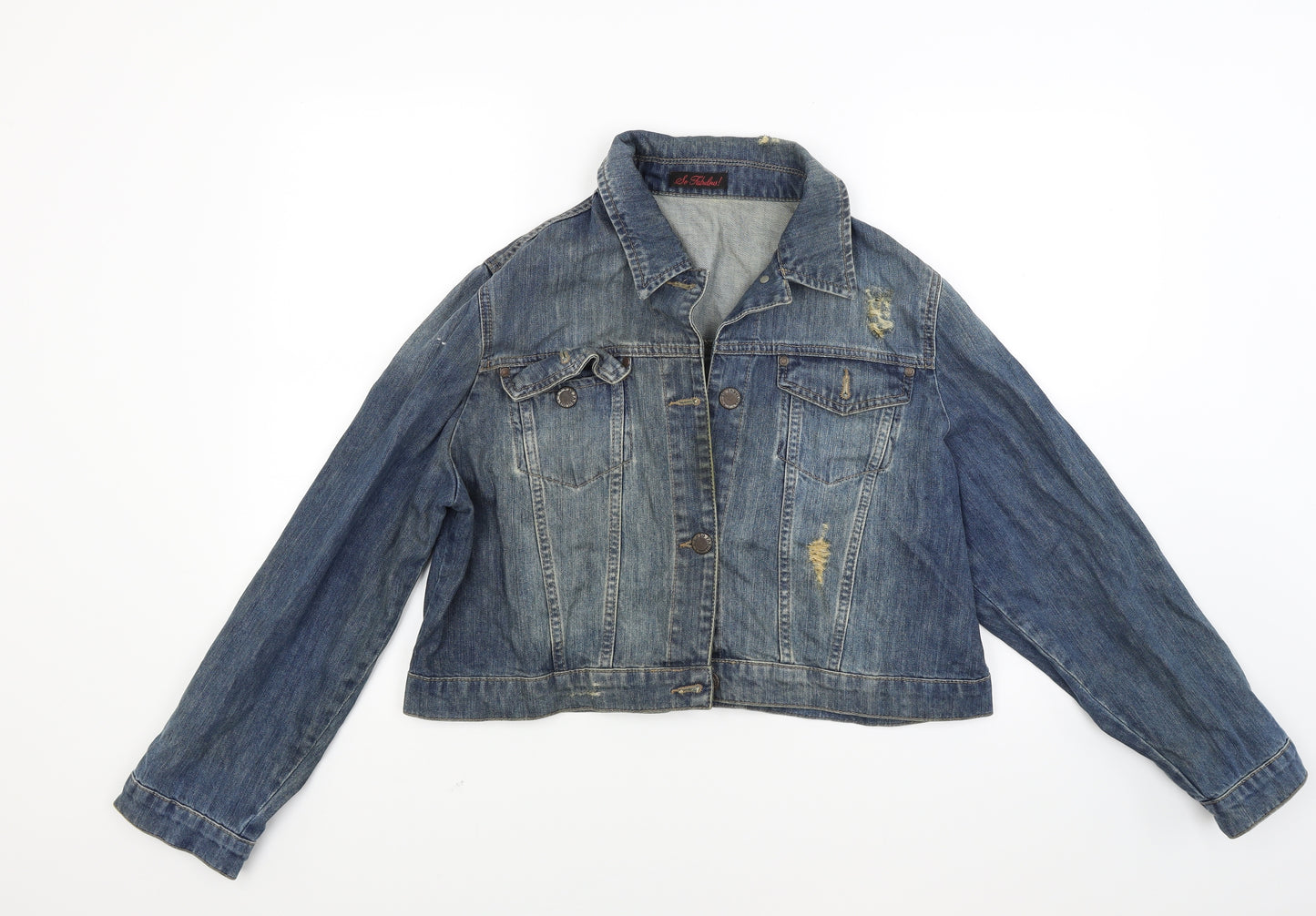 So Fabulous Womens Blue  Denim Jacket Coat Size 20