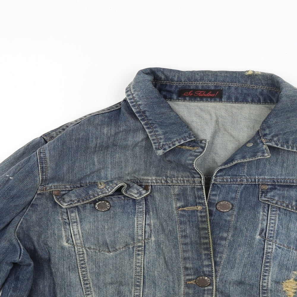So Fabulous Womens Blue  Denim Jacket Coat Size 20