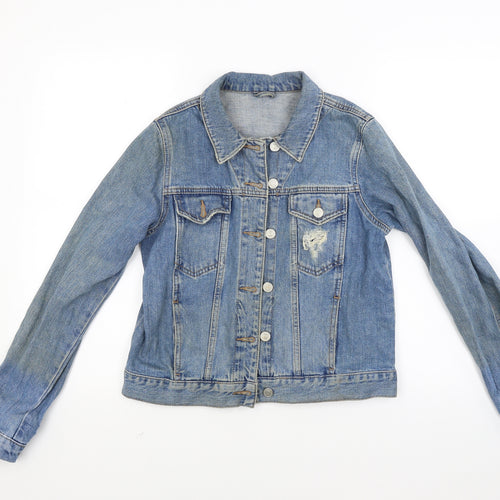 Topshop Womens Blue  Denim Jacket Coat Size 8