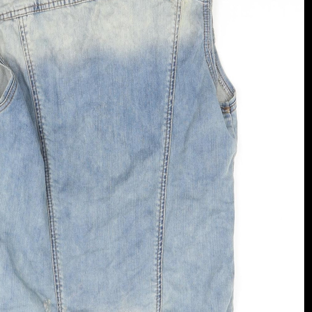 Zara Mens Blue  Denim Jacket Waistcoat Size M