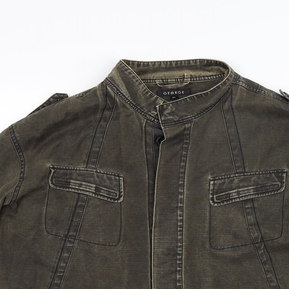 George Mens Brown  Denim Jacket Coat Size XL