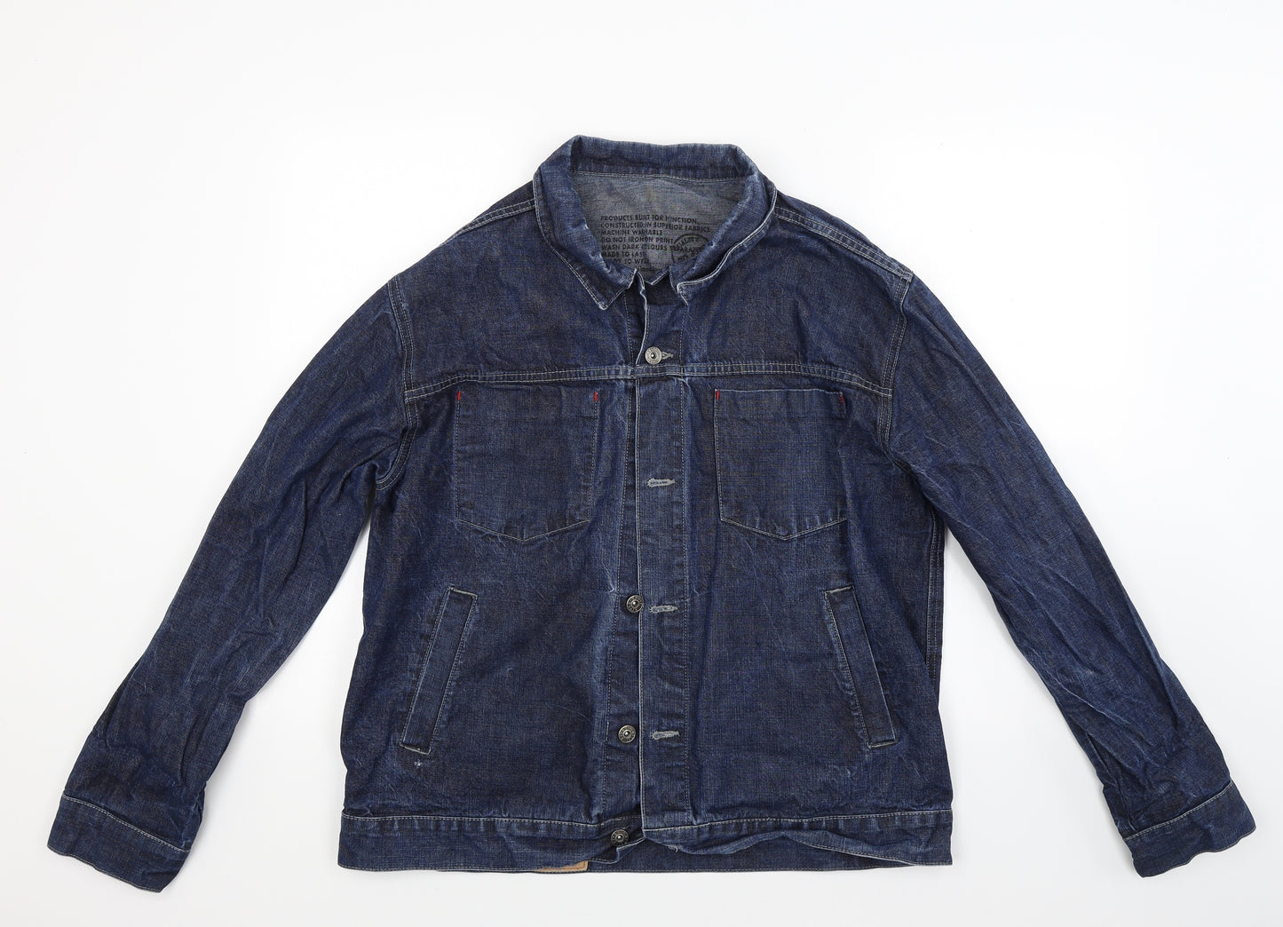 River Island Mens Blue  Denim Jacket Coat Size L