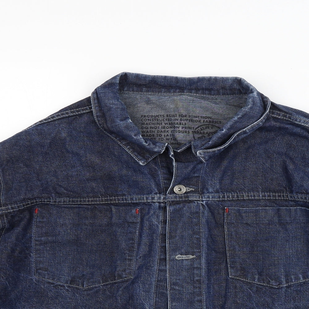 River Island Mens Blue  Denim Jacket Coat Size L