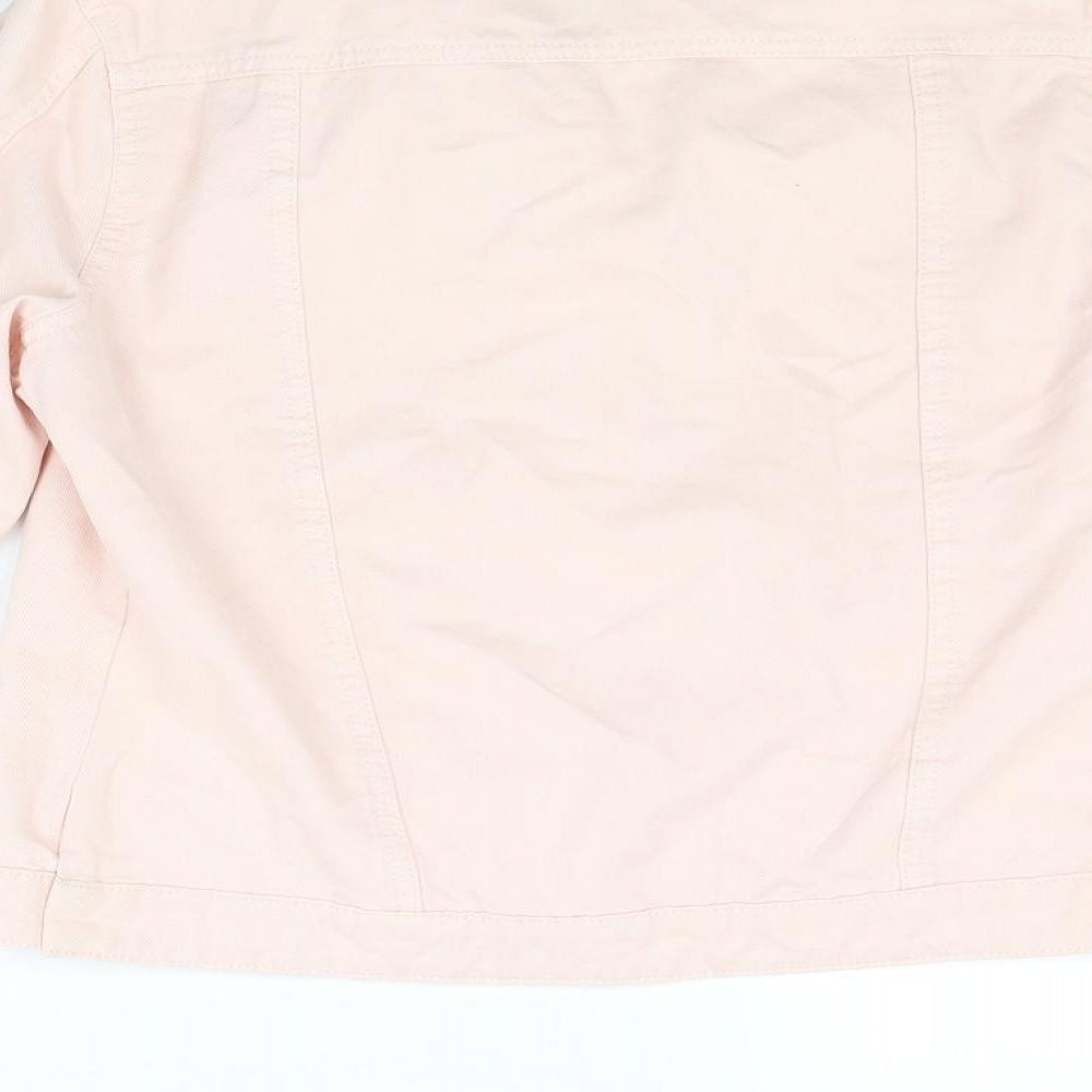 Roman Womens Pink  Denim Jacket Coat Size 14