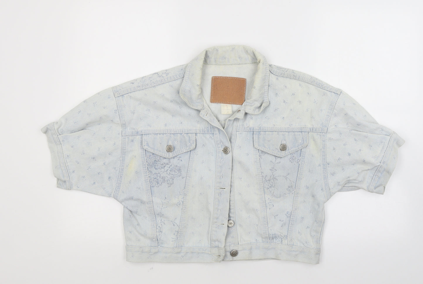 Preworn Womens Blue  Denim Jacket Coat Size L