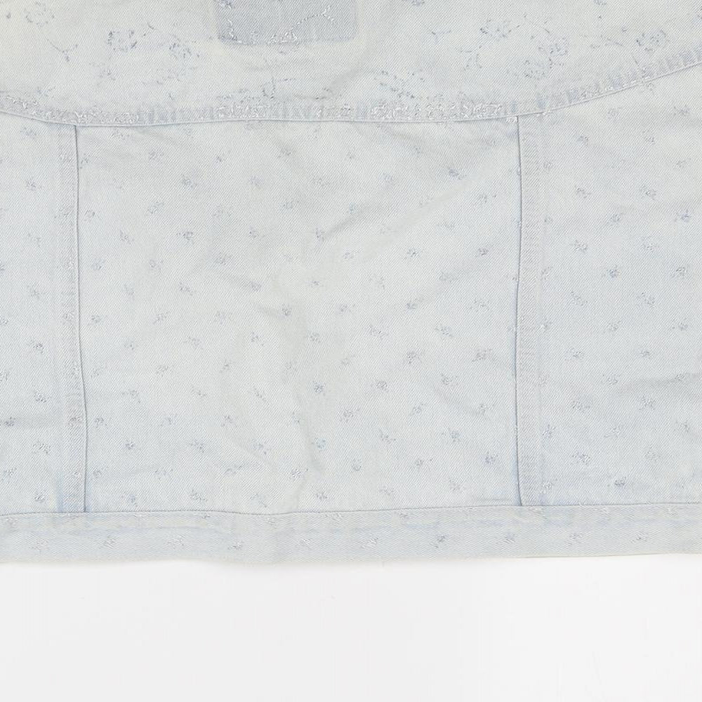 Preworn Womens Blue  Denim Jacket Coat Size L