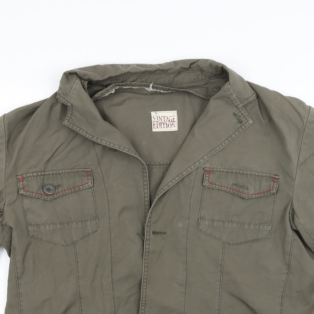 UrbanSpirit Mens Green  Denim Military Jacket Coat Size L