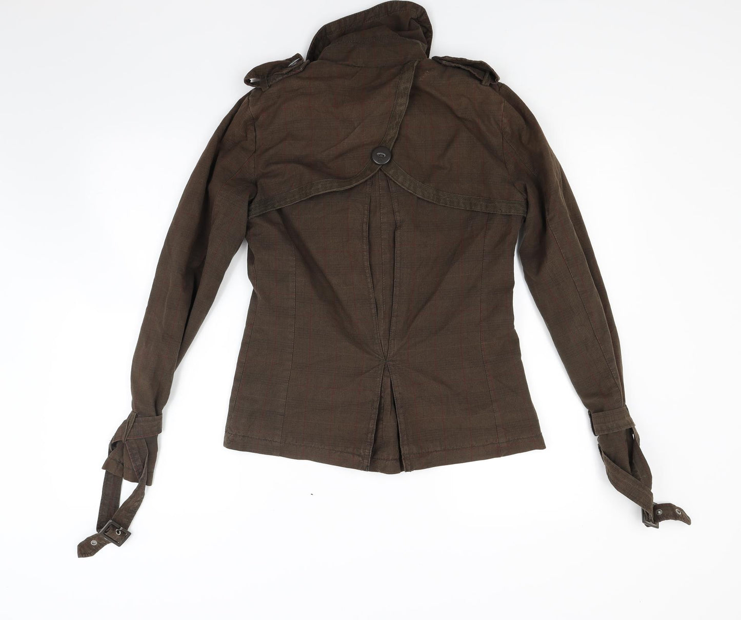 Crafted Womens Brown Check  Jacket Coat Size M