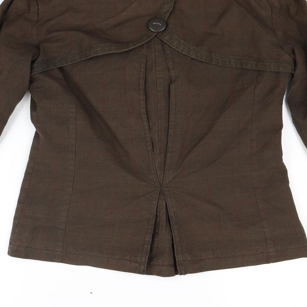 Crafted Womens Brown Check  Jacket Coat Size M