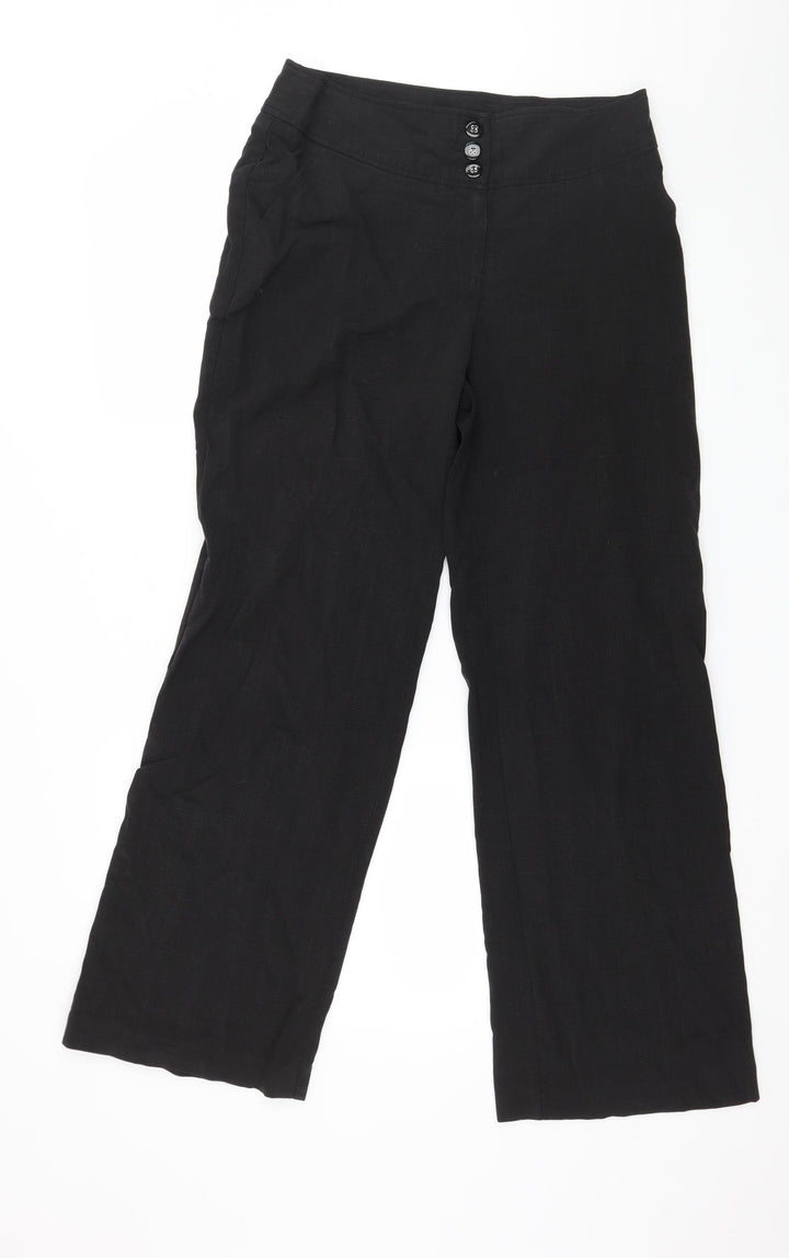 M&Co Womens Black Trousers Size 10 L29 in