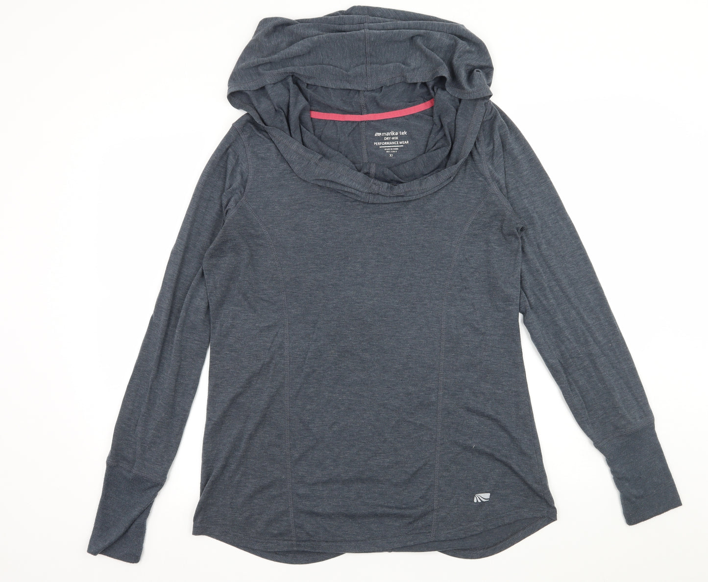 Markia tek Womens Blue  Jersey Pullover Hoodie Size XL