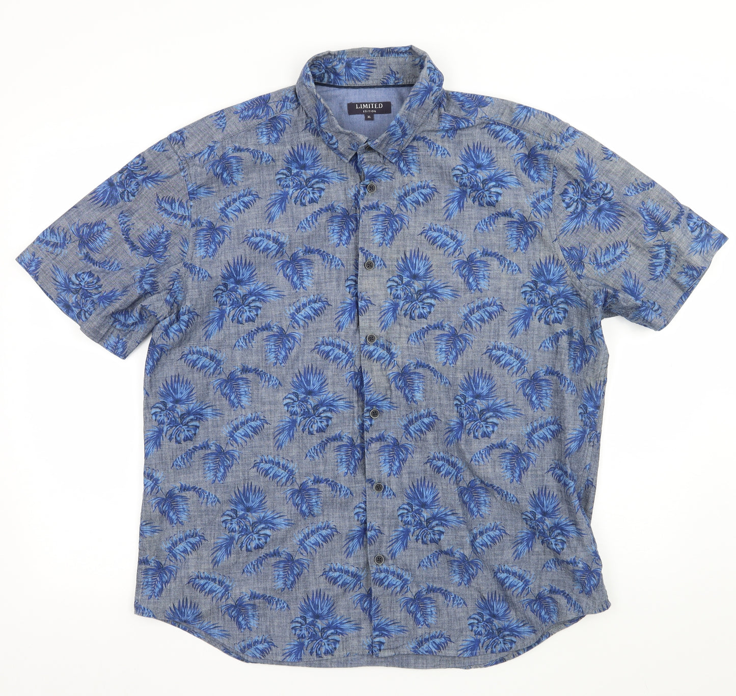 Marks and Spencer Mens Grey Floral   Button-Up Size XL