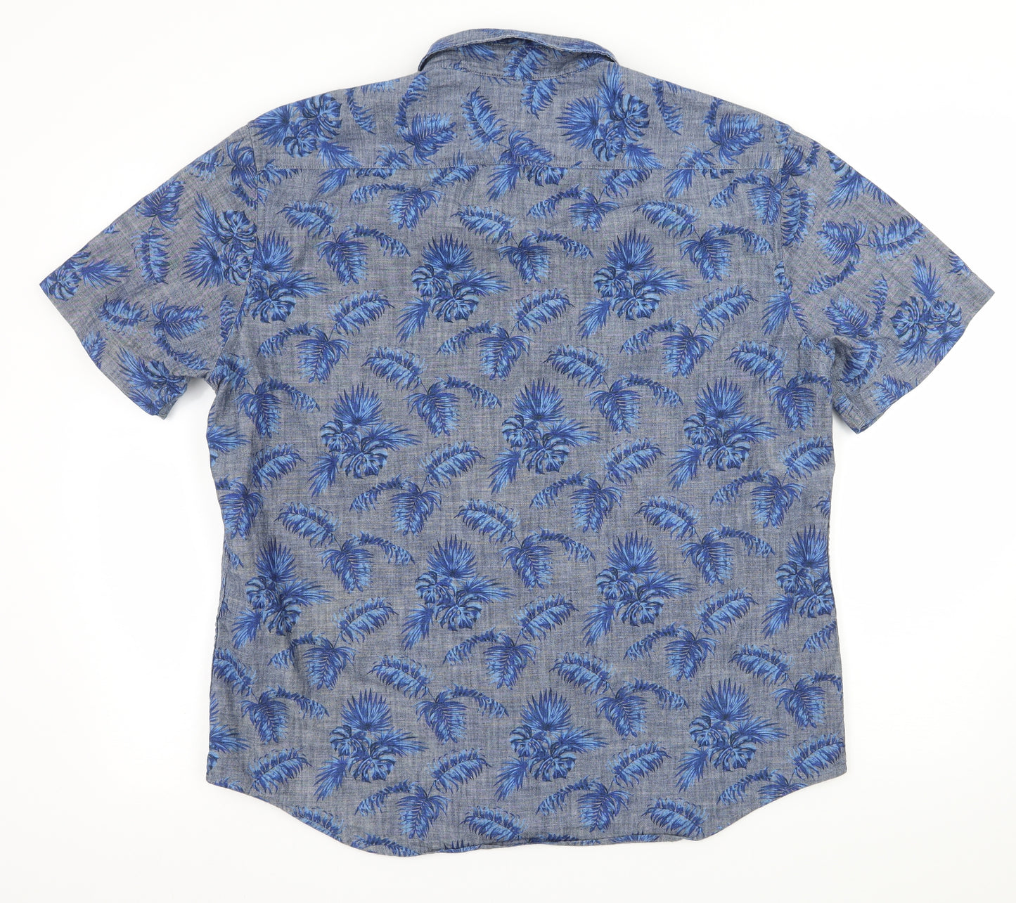 Marks and Spencer Mens Grey Floral   Button-Up Size XL