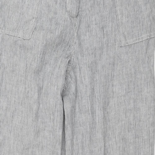 M&Co Womens Blue Striped  Trousers  Size 14 L29 in