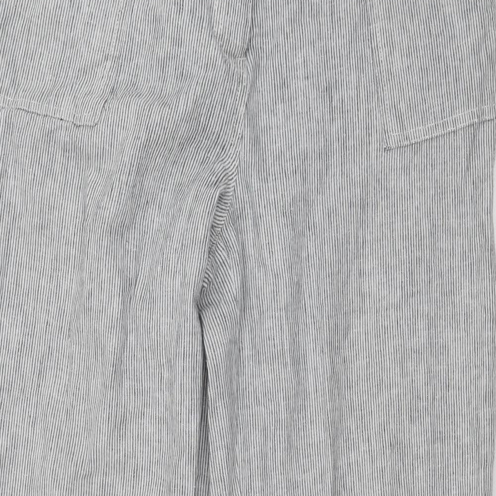 M&Co Womens Blue Striped  Trousers  Size 14 L29 in