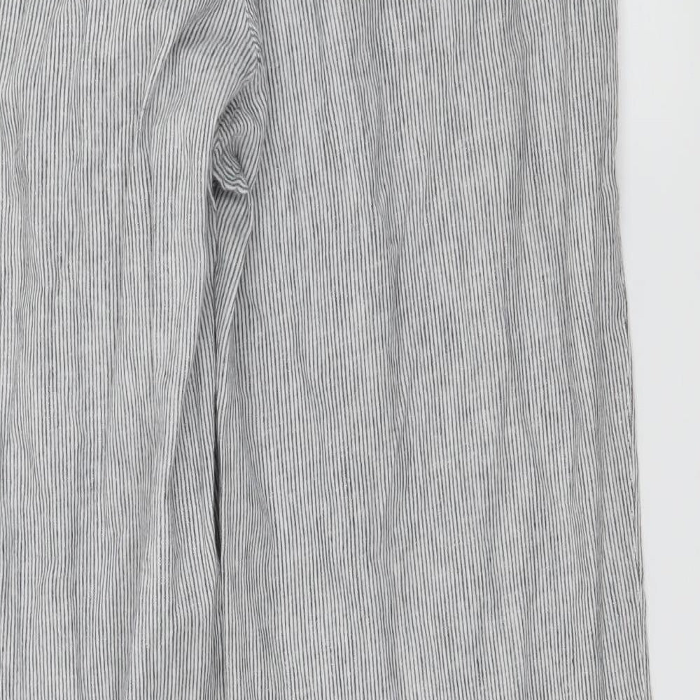 M&Co Womens Blue Striped  Trousers  Size 14 L29 in