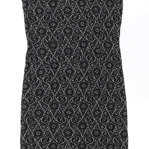 NEXT Womens Black Geometric Jersey Bodycon  Size 8