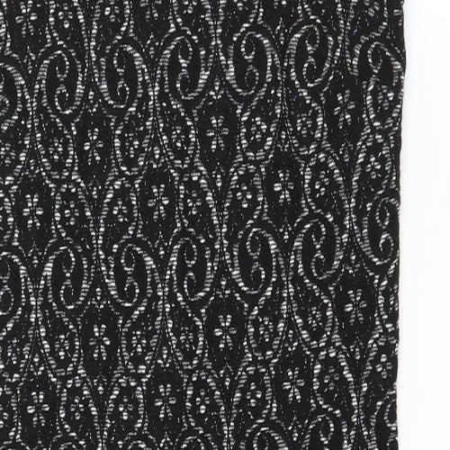 NEXT Womens Black Geometric Jersey Bodycon  Size 8