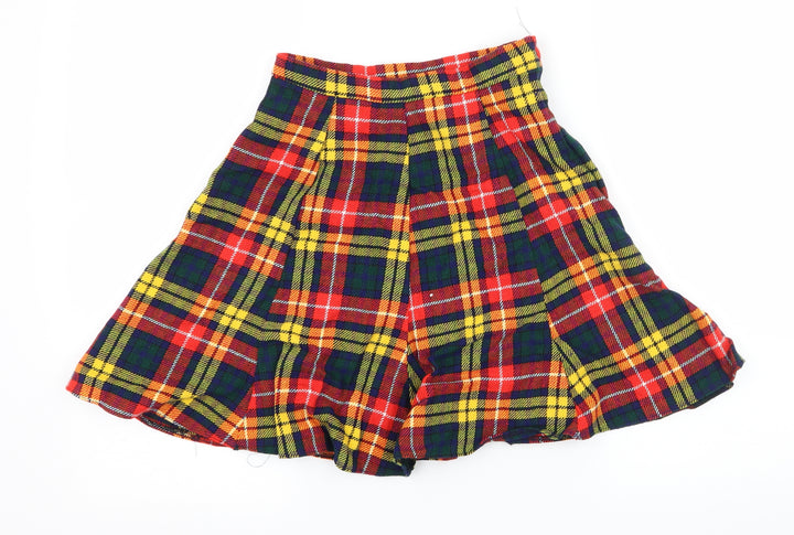 The Fashion Pirate Womens Multicoloured Check Flare Skirt Size 26 in