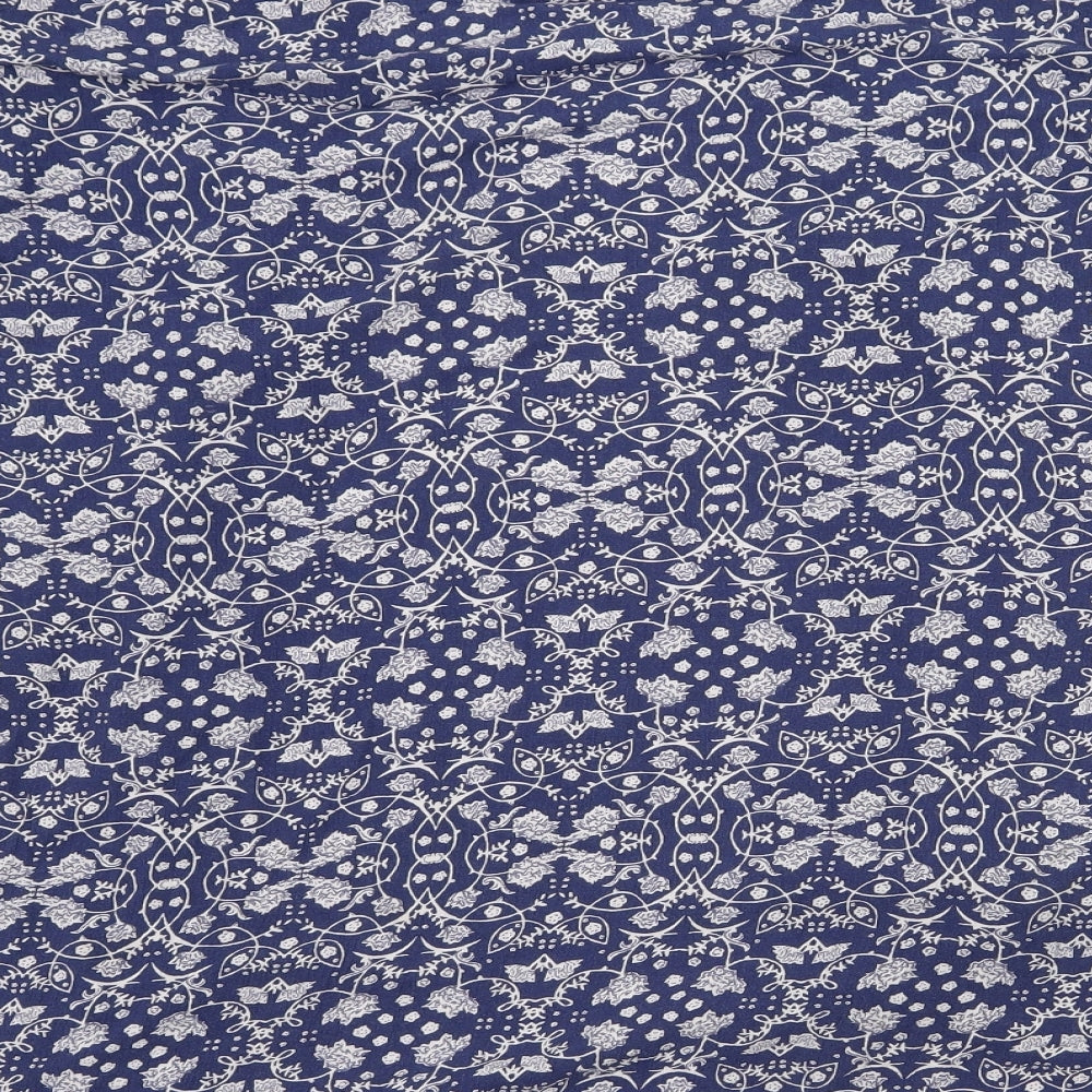 George Womens Blue Floral  Kimono Blouse Size 12