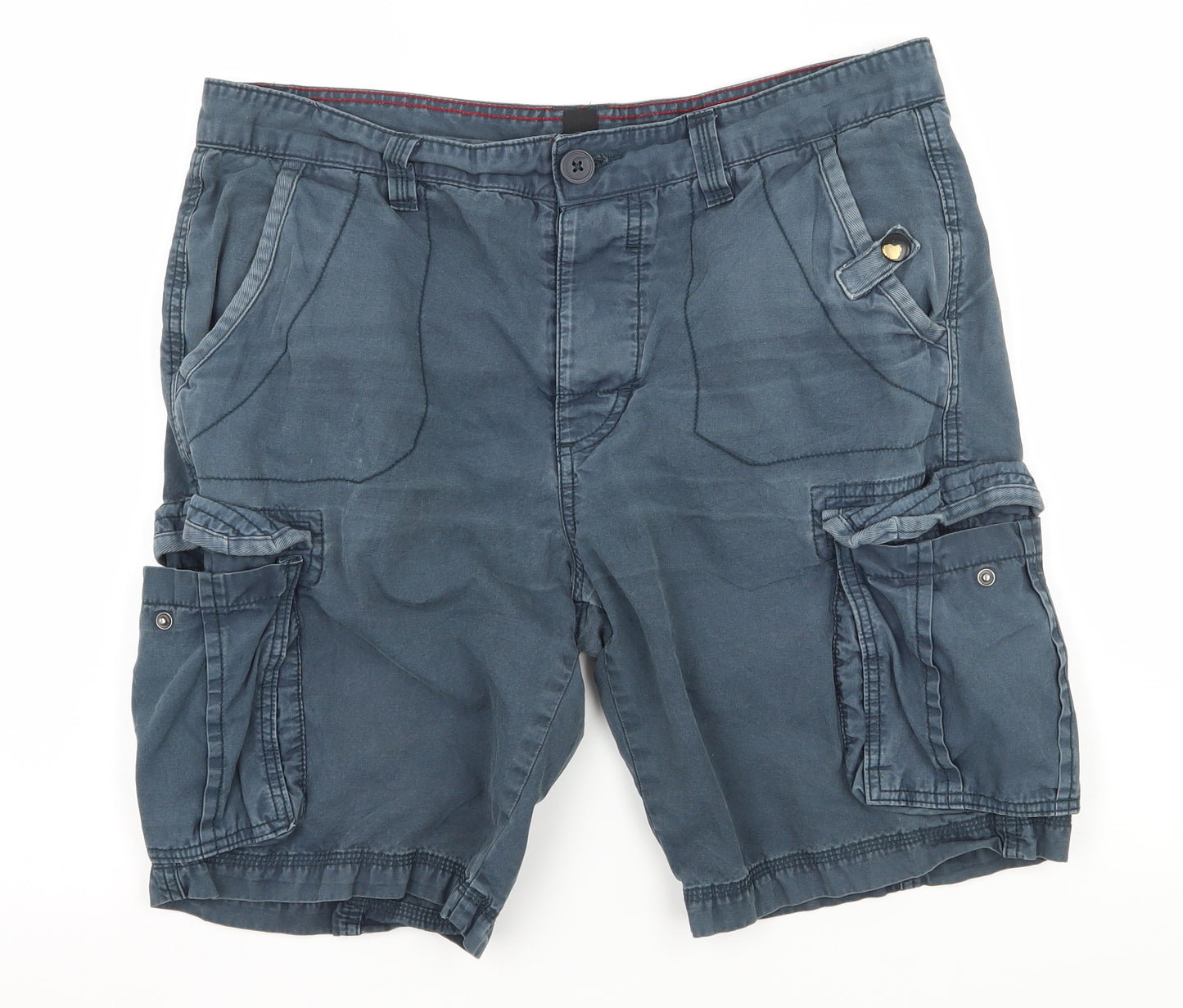Cedar Wood State Mens Blue   Cargo Shorts Size 34 in
