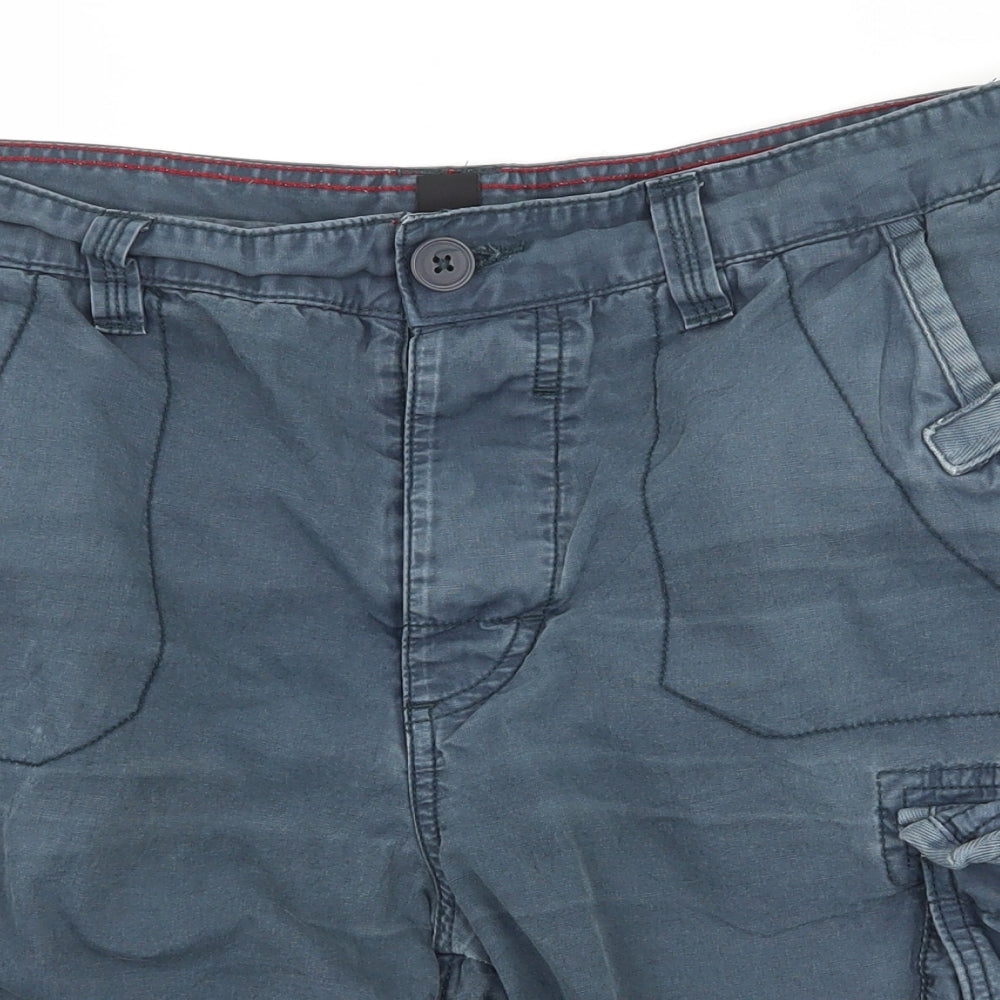 Cedar Wood State Mens Blue   Cargo Shorts Size 34 in