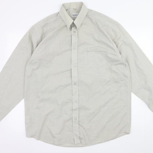 Copper Stone Mens Grey Check   Polo Size 16.5