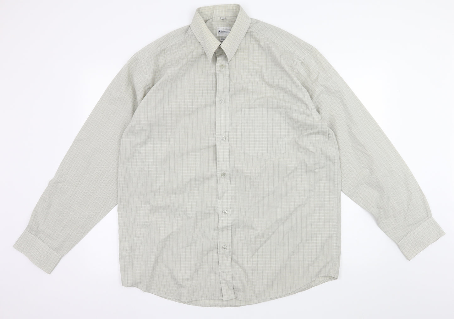 Copper Stone Mens Grey Check   Polo Size 16.5