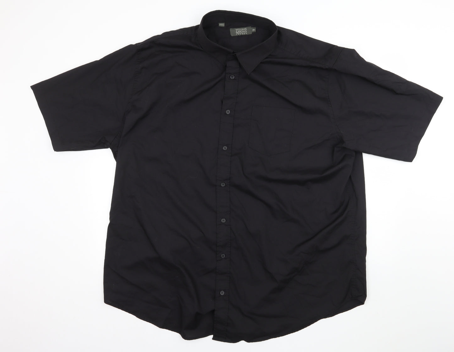 Williams & Brown Mens Black    Button-Up Size 19.5