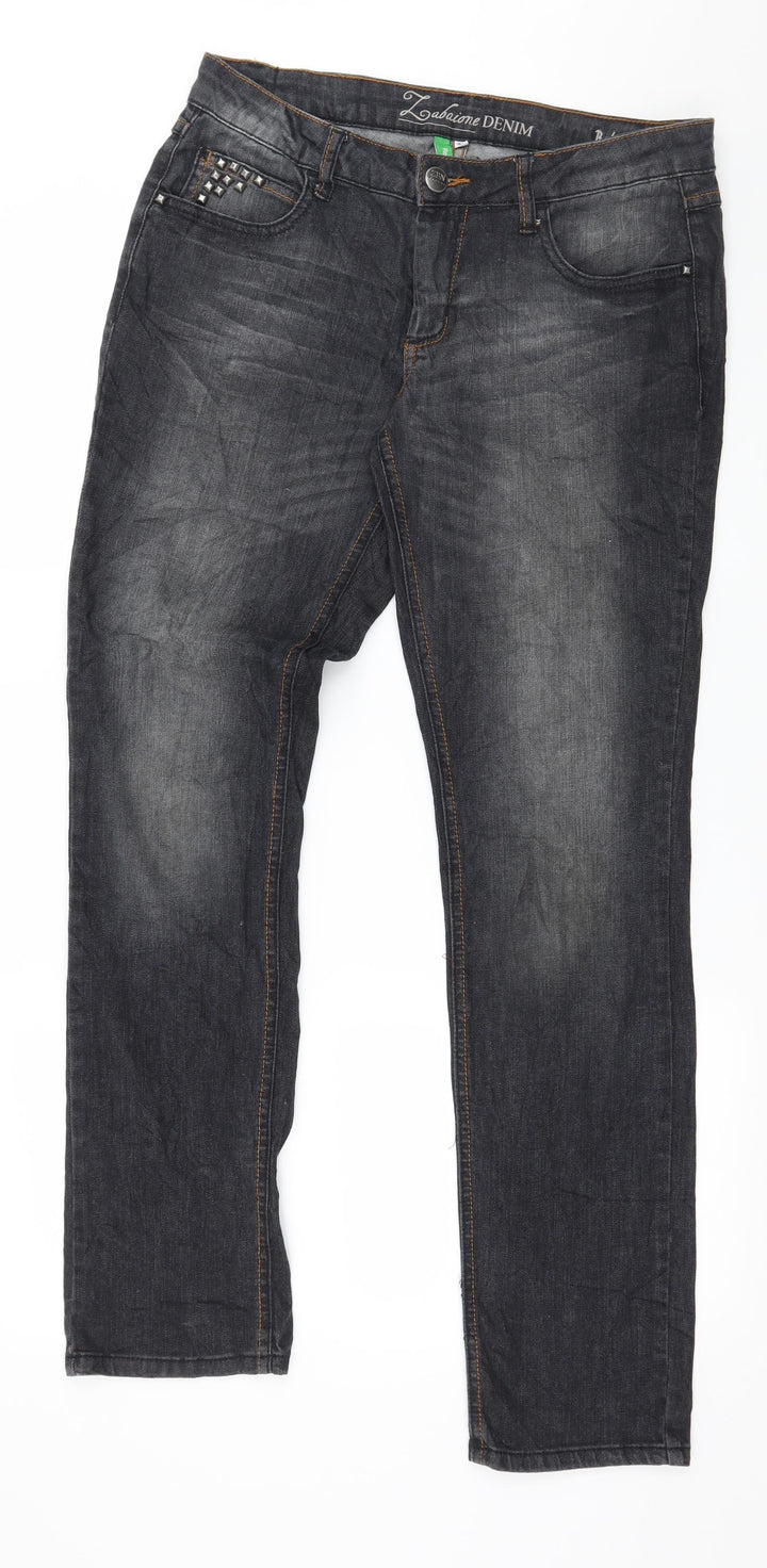 Zabaione Womens Grey Denim Bootcut Jeans Size 38 in L32 in