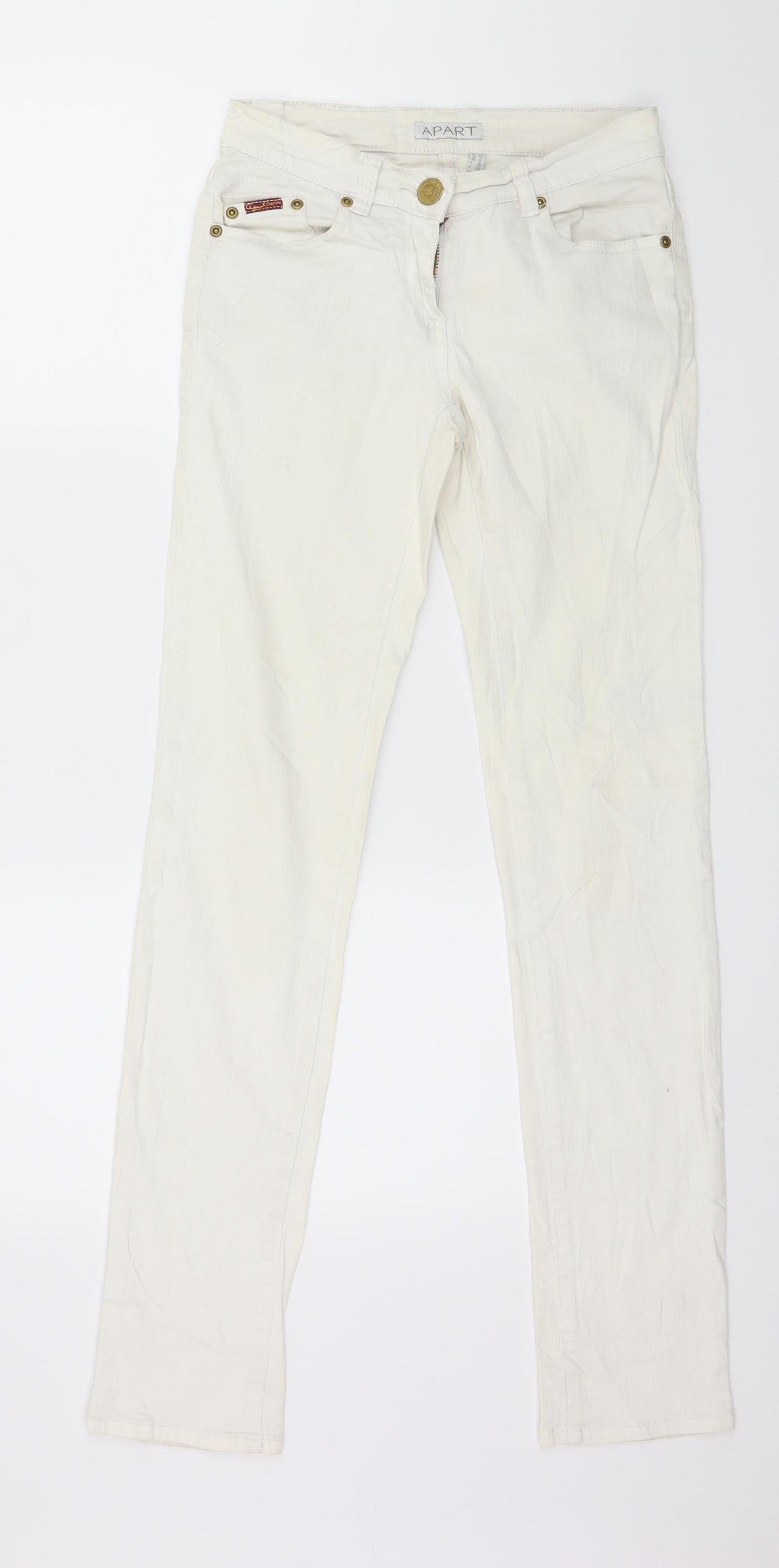 Apart Womens White  Denim Straight Jeans Size 8 L31 in