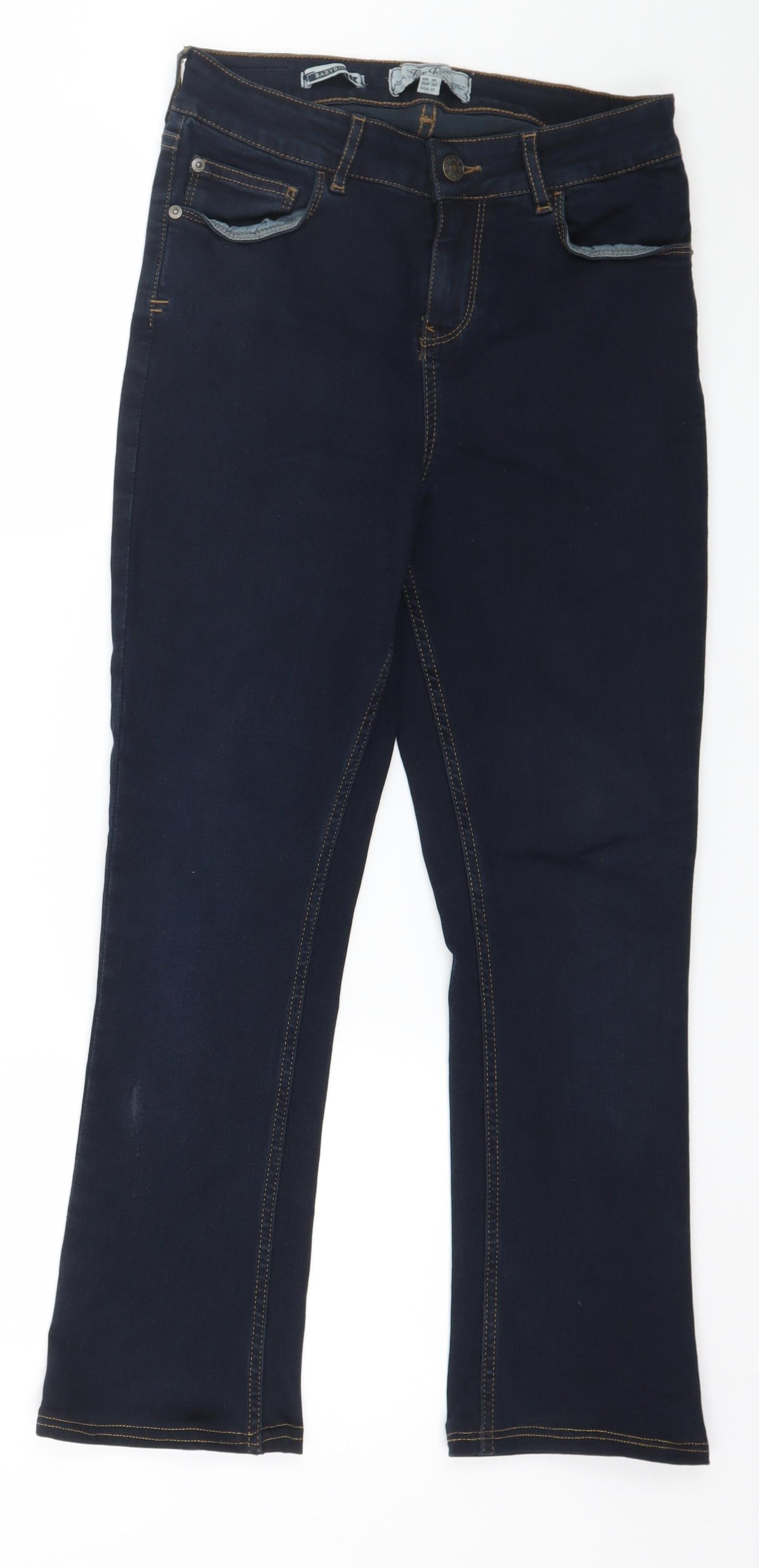 Fat Face Womens Blue  Denim Straight Jeans Size 8 L25 in