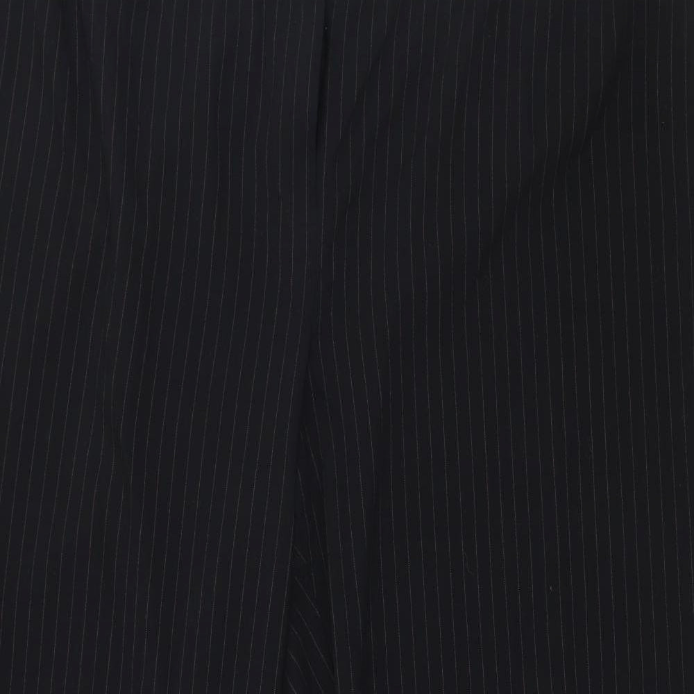 Marks and Spencer Womens Black Striped  Trousers  Size 20 L29 in