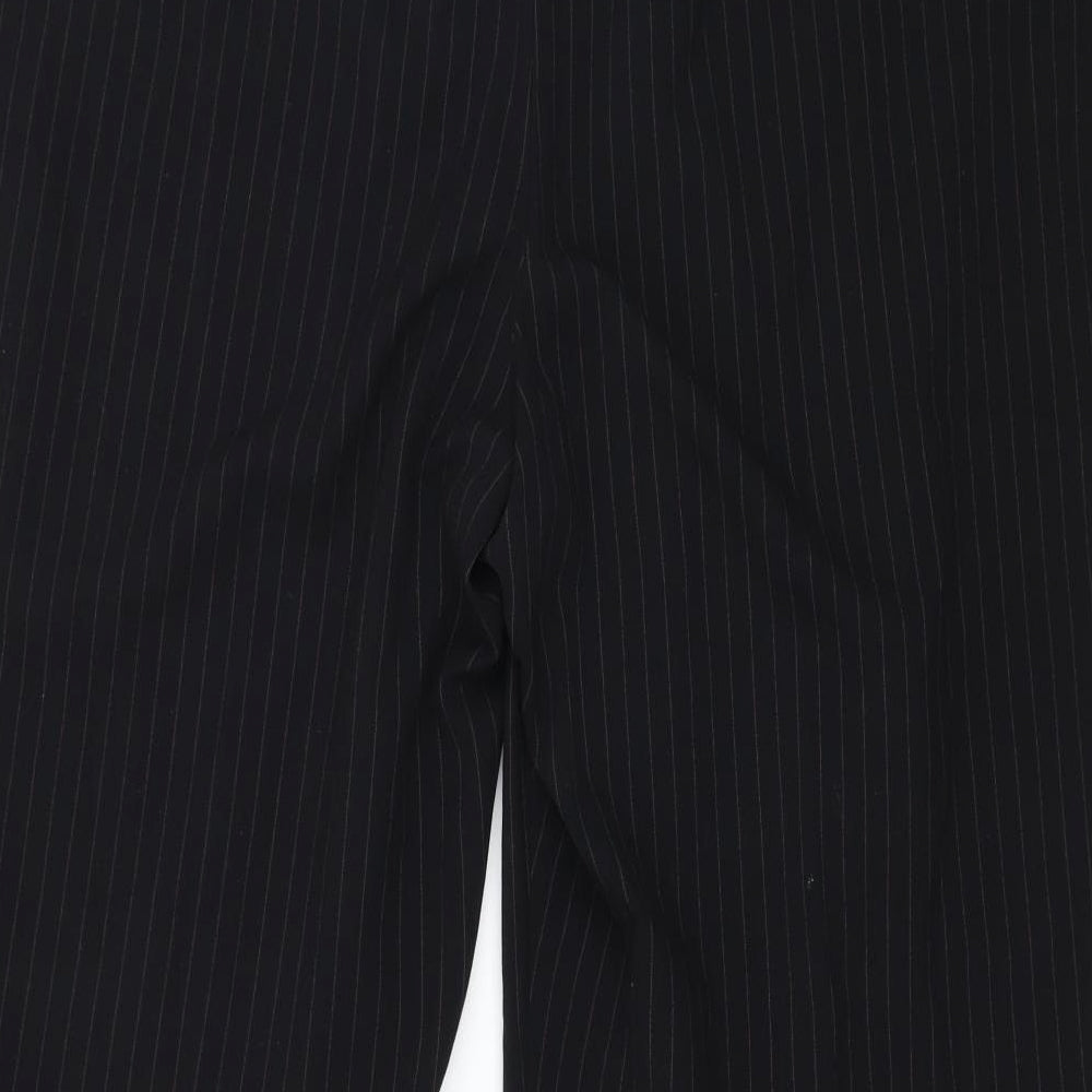 Marks and Spencer Womens Black Striped  Trousers  Size 20 L29 in