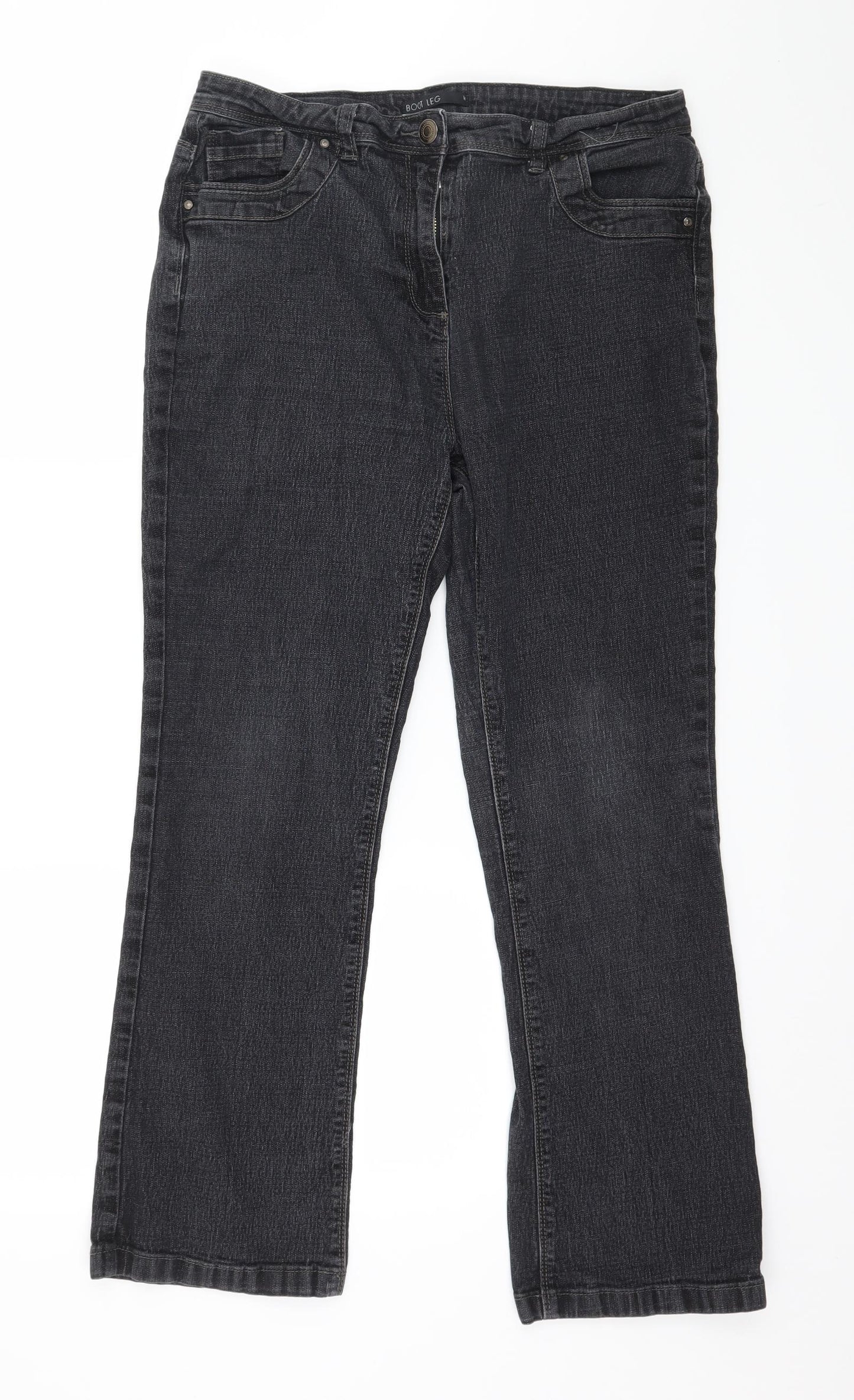 Preworn Womens Grey  Denim Bootcut Jeans Size 14 L26 in