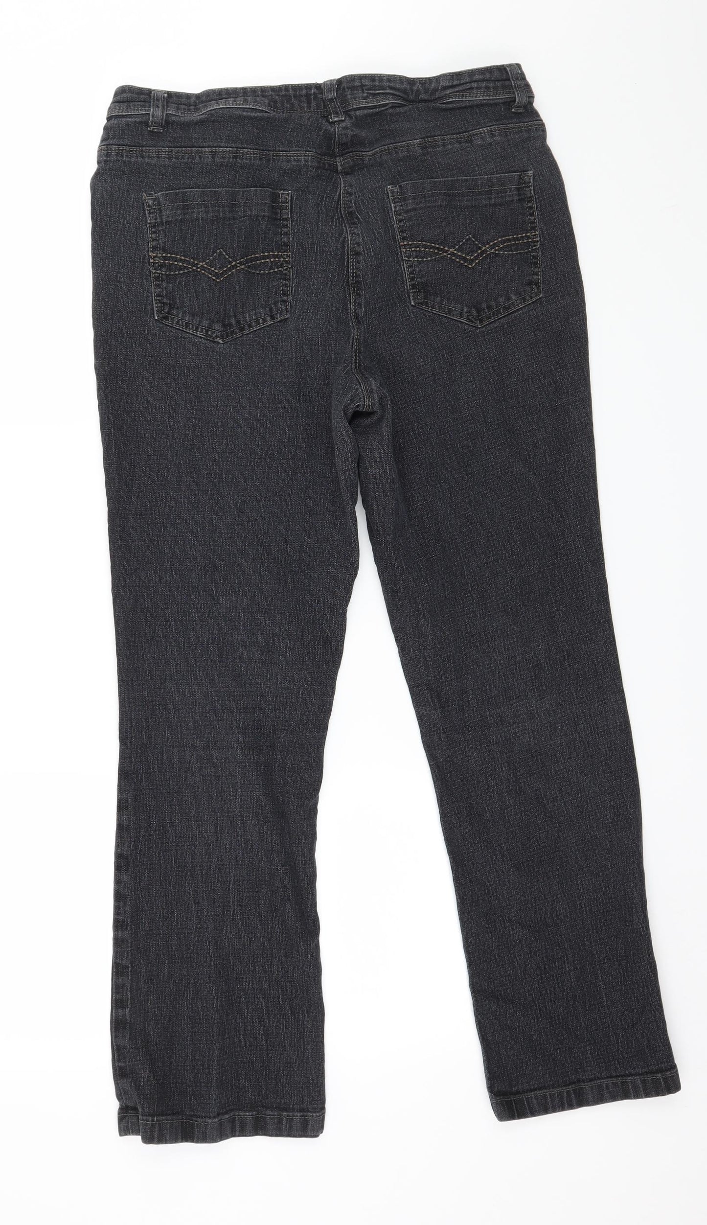 Preworn Womens Grey  Denim Bootcut Jeans Size 14 L26 in