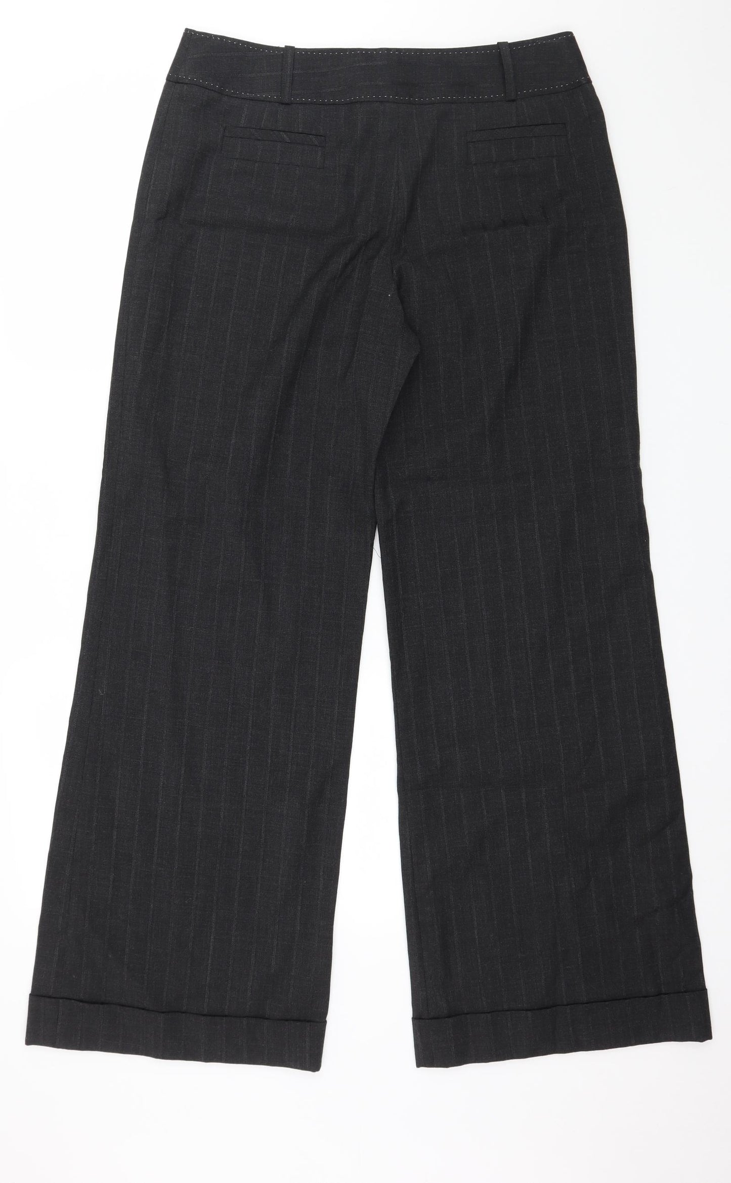 NEXT Womens Grey Striped  Trousers  Size 14 L31 in