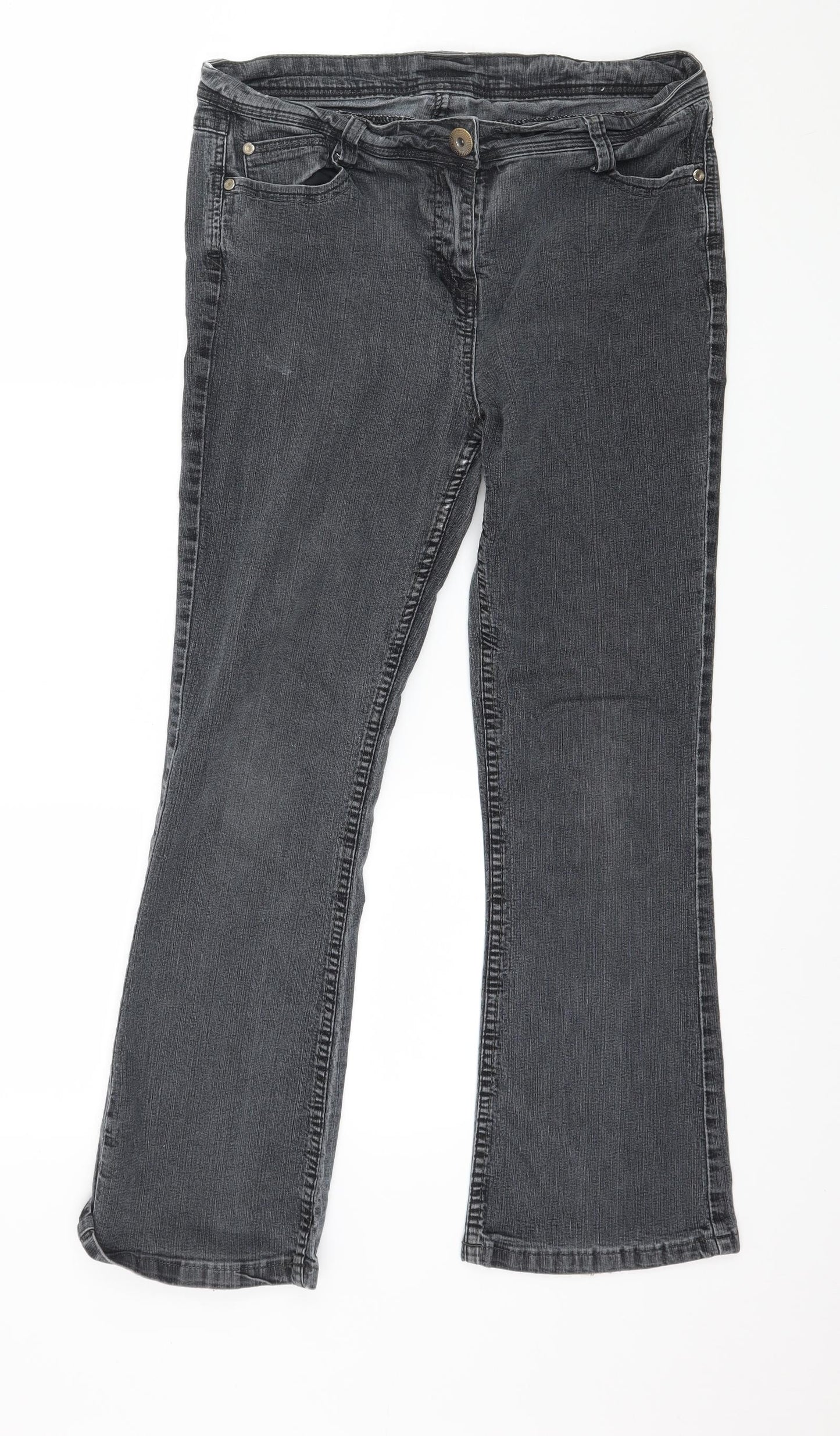 BHS Womens Grey  Denim Straight Jeans Size 12 L27 in