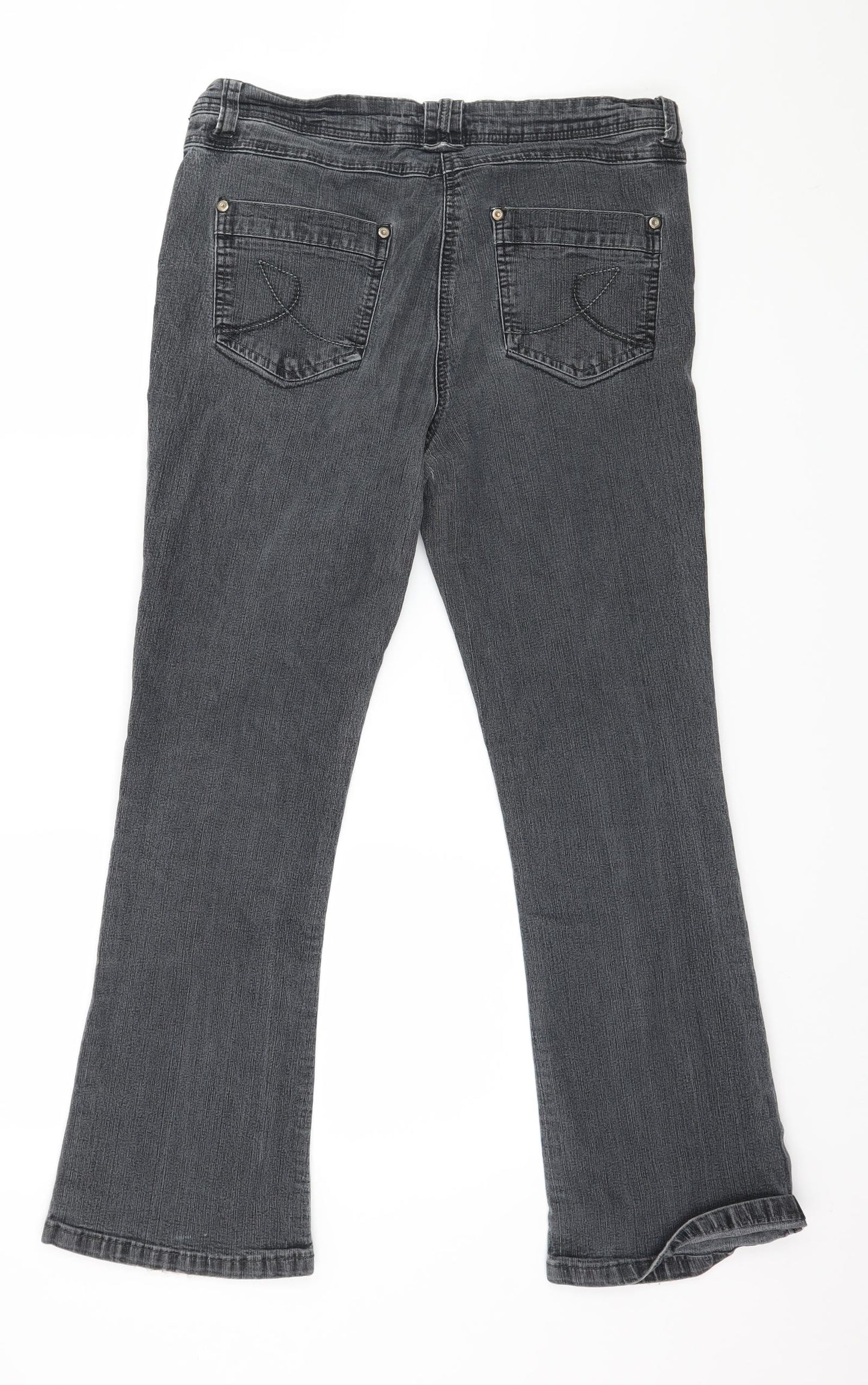 BHS Womens Grey  Denim Straight Jeans Size 12 L27 in