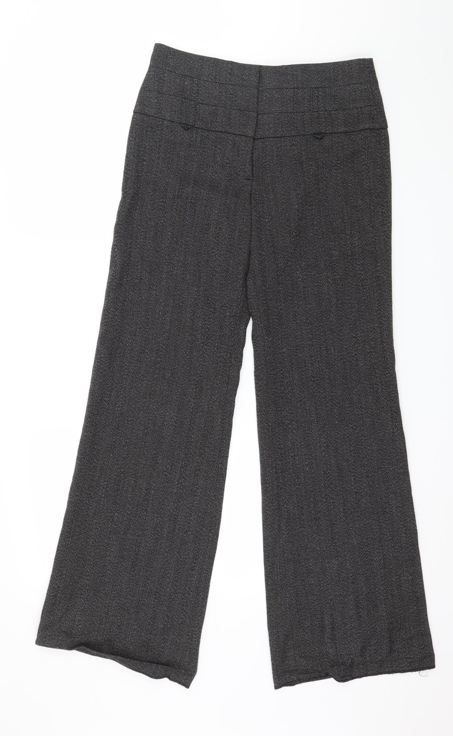 Dorothy Perkins Womens Grey Herringbone  Trousers  Size 14 L30 in