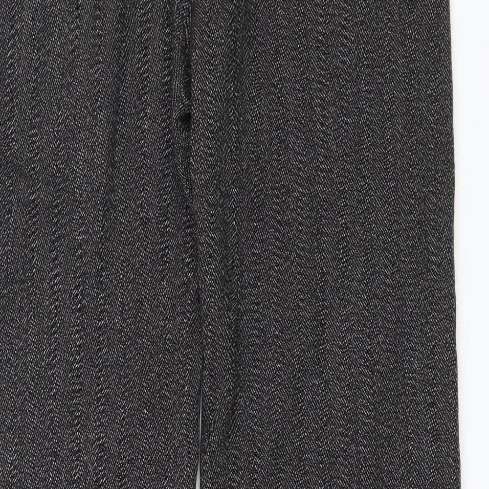 Dorothy Perkins Womens Grey Herringbone  Trousers  Size 14 L30 in