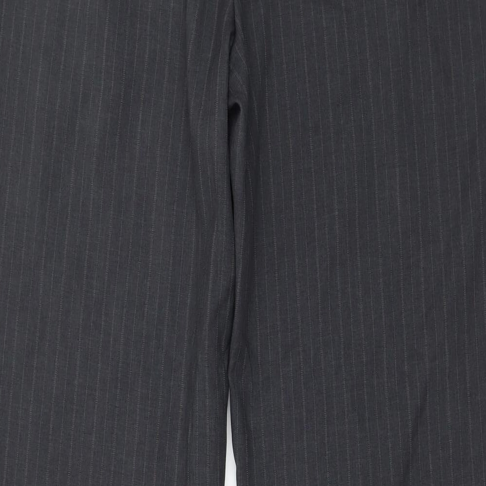 Marks and Spencer Womens Grey Striped  Trousers  Size 14 L30 in
