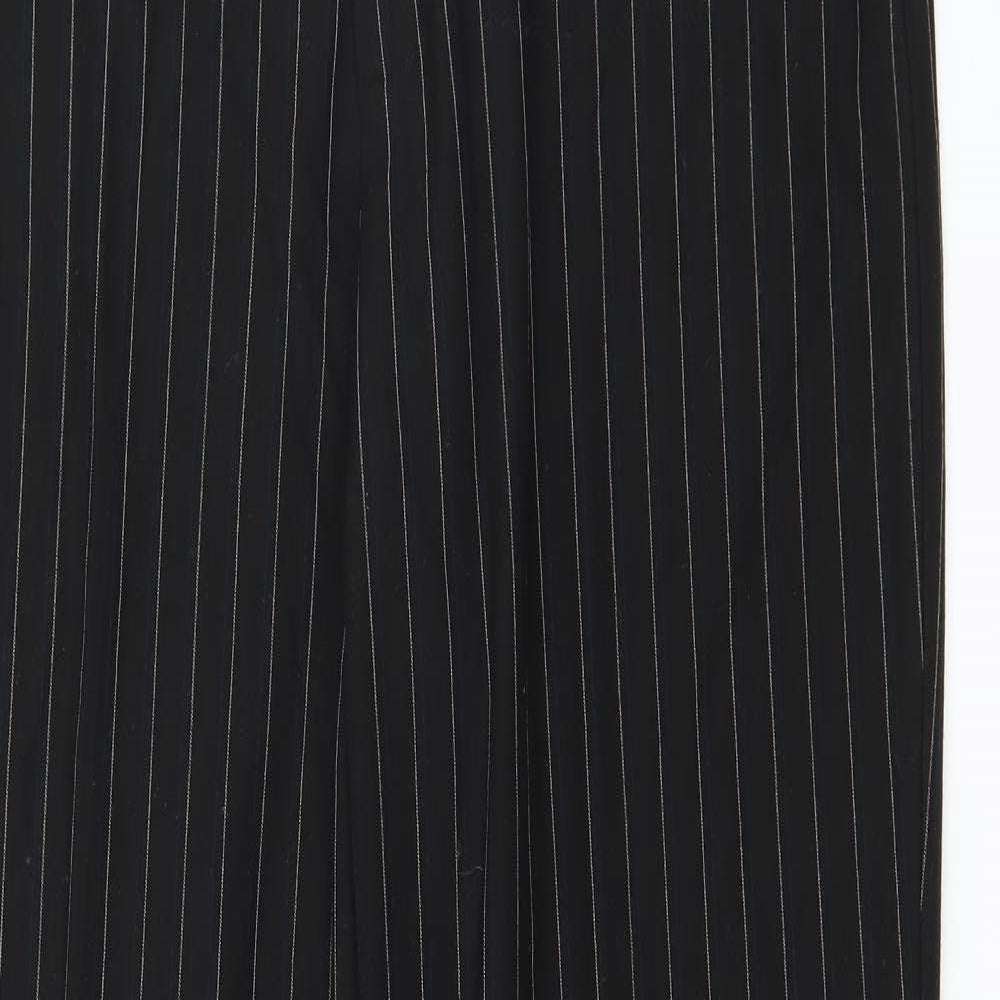 Preworn Womens Black Striped  Trousers  Size 34 in L32 in
