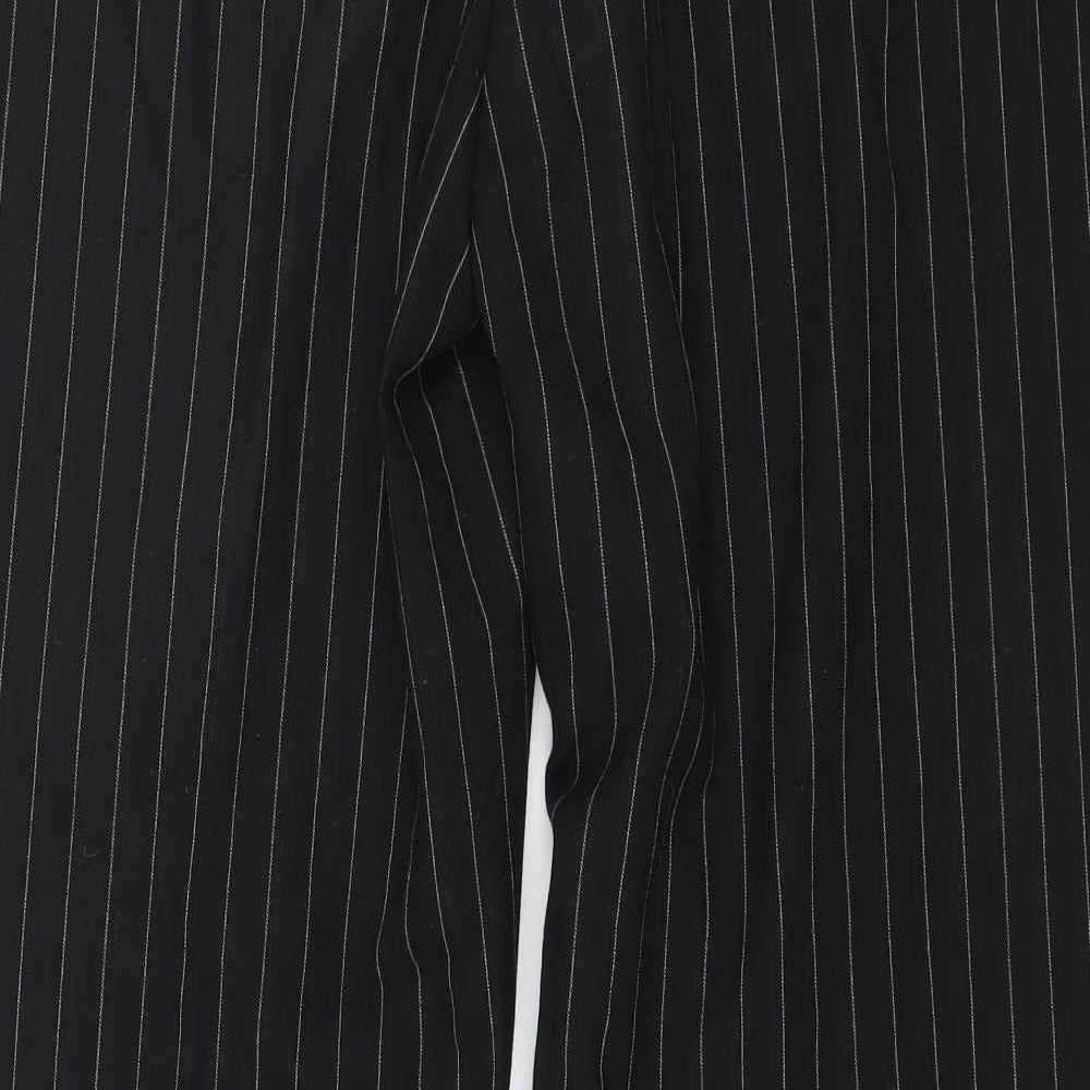Preworn Womens Black Striped  Trousers  Size 34 in L32 in