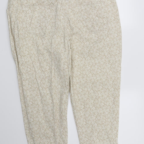 Bonmarché Womens Beige Floral  Straight Jeans Size 22 L23 in