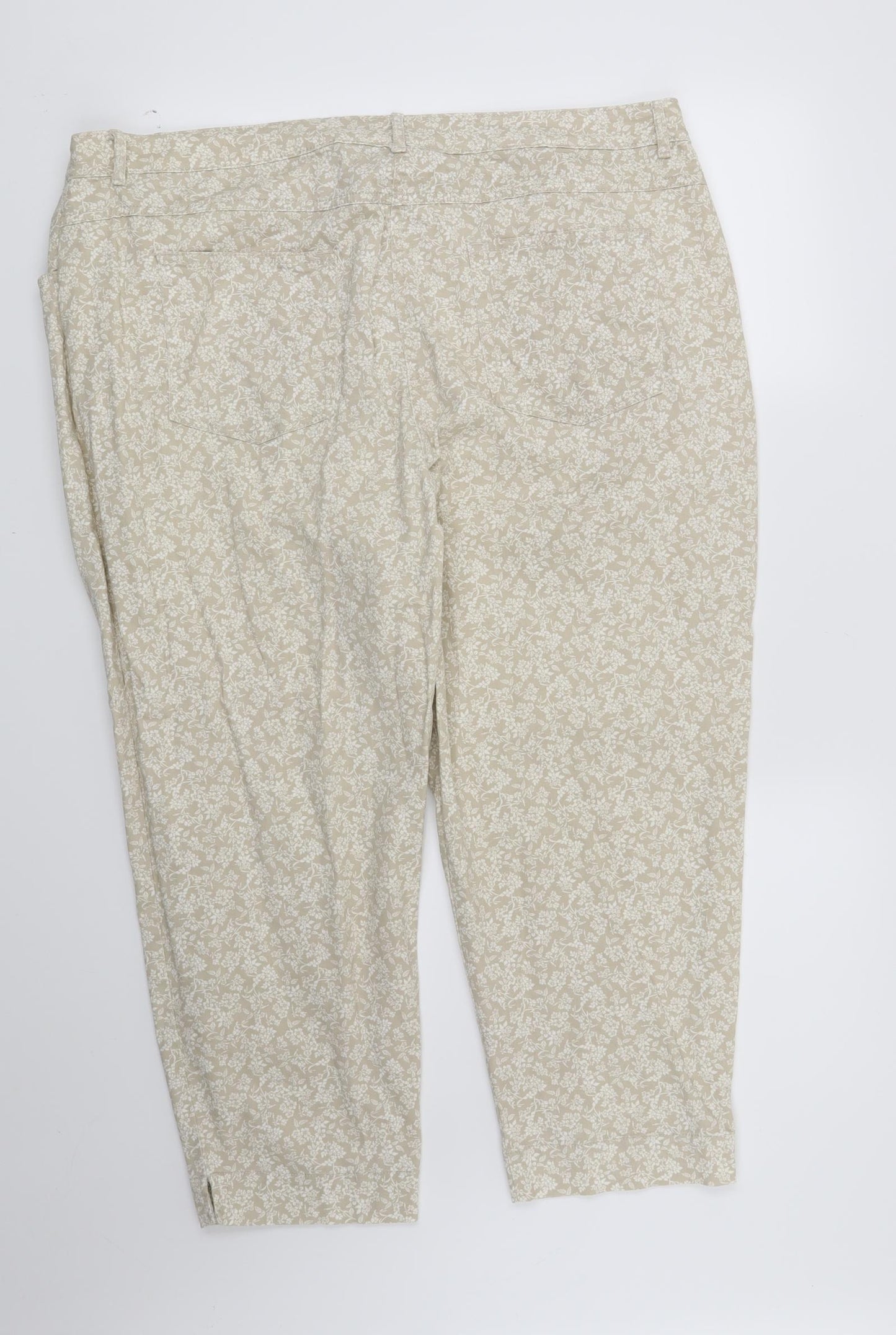 Bonmarché Womens Beige Floral  Straight Jeans Size 22 L23 in